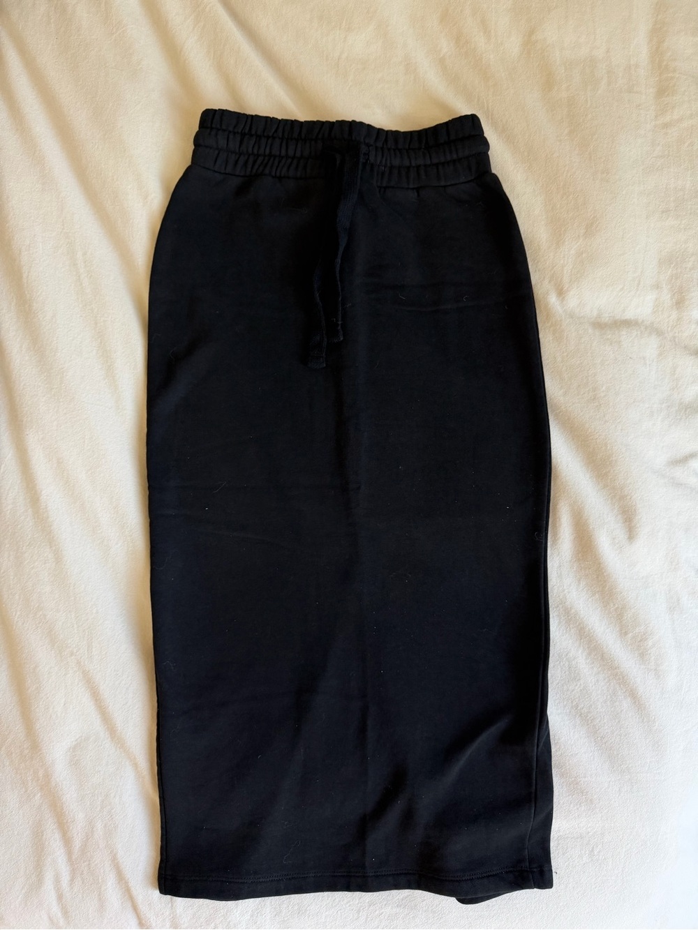 Zara Black Elastic Waist Midi Skirt